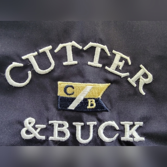 Vintage Cutter & Buck Men's Blue Stretchy Quarter Zip Bomber Jacket Size - Picture 9 of 10